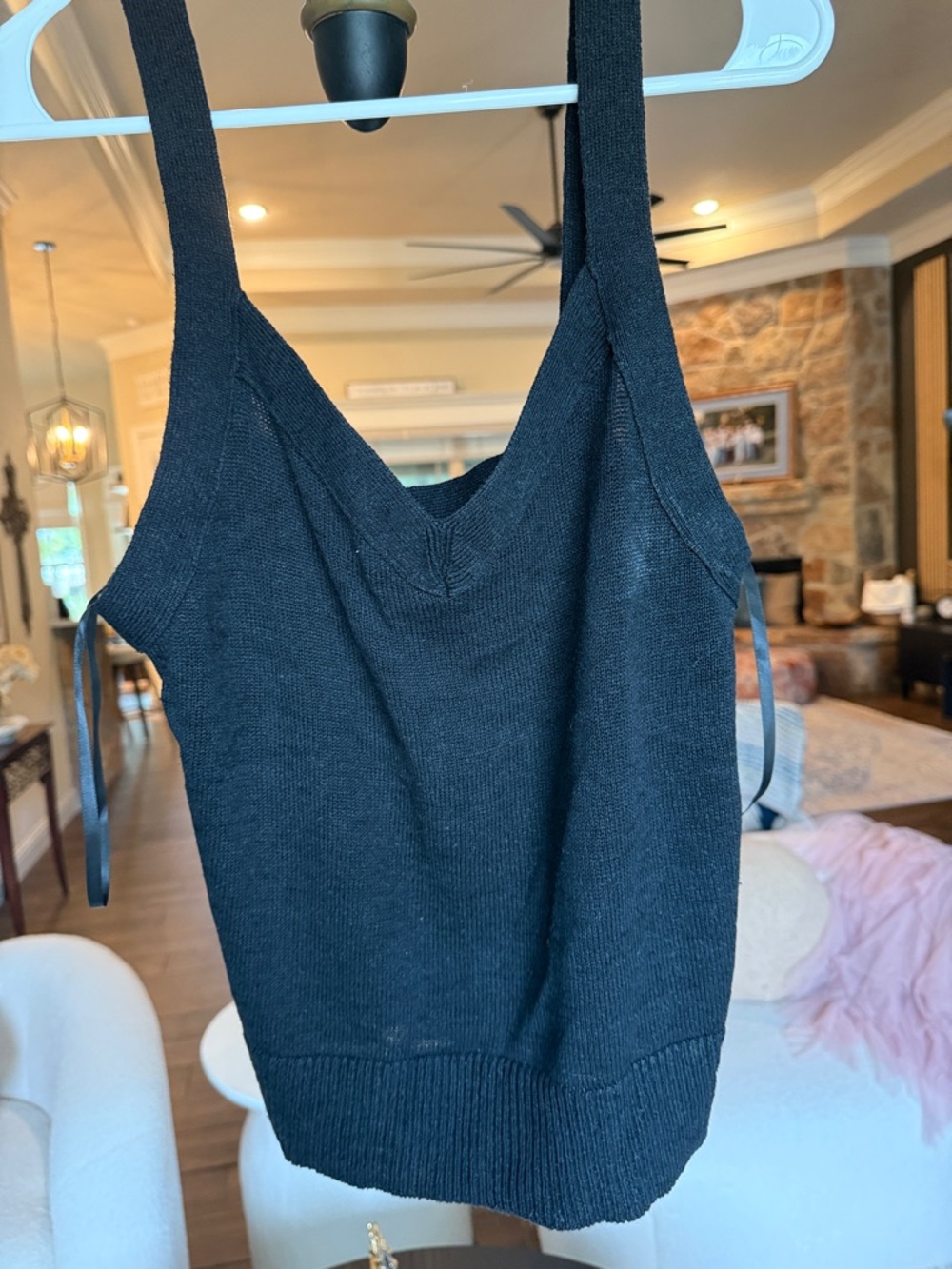 Banana Republic Black V-Neck Knit Tank